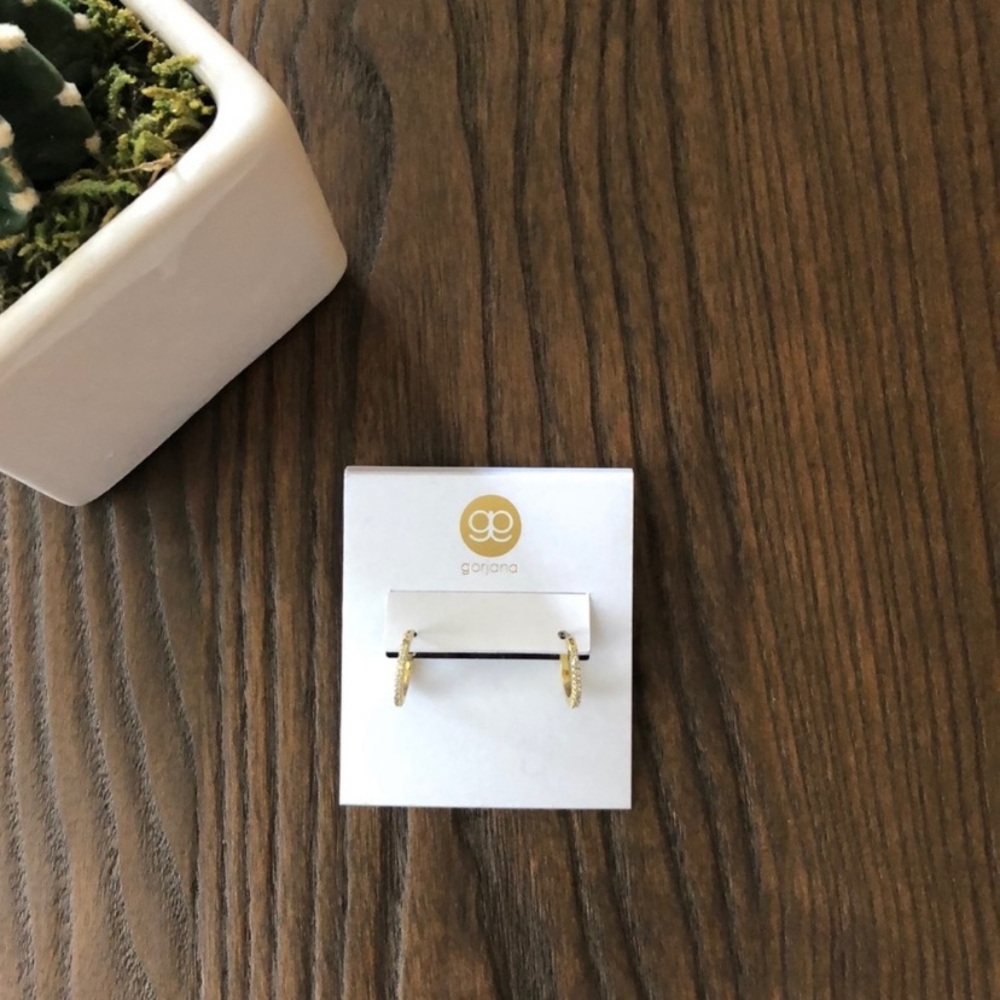 NWT Gorjana Gold Shimmer Huggies/Earrings